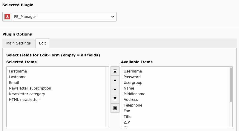 femanager plugin field settings