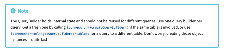 QueryBuilder note