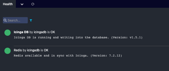 Icinga Web 2 Health Menu